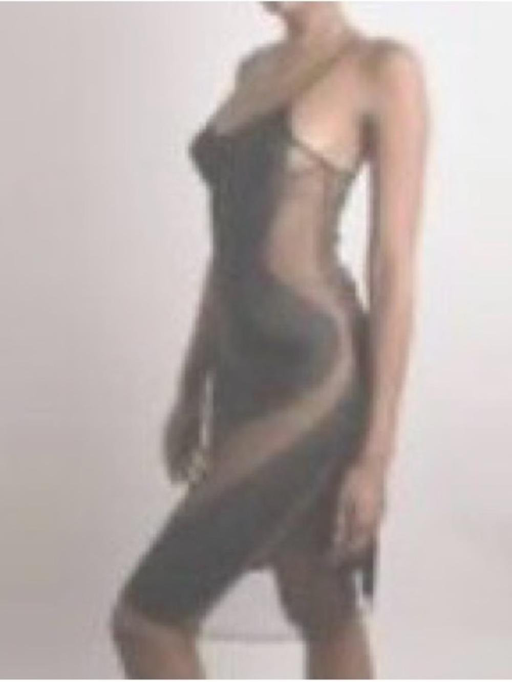 Thistle & Spire Black Union Slip Dress Sheer Mesh Asymmetric Satin Mini S - Picture 11 of 11